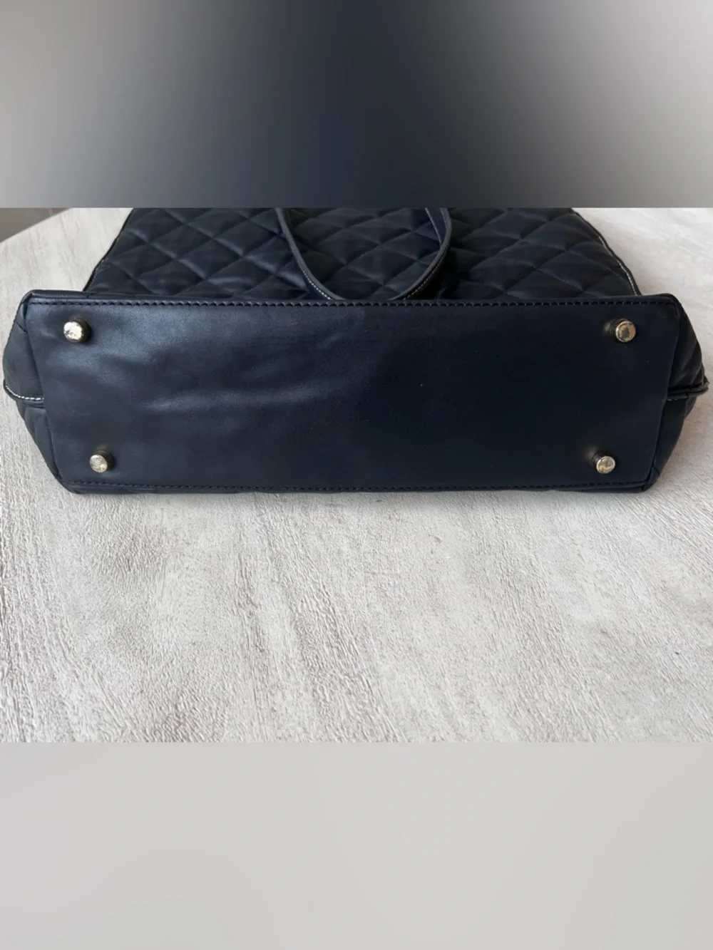 J. McLaughlin Aken Black Quilted Shopper Tote‎